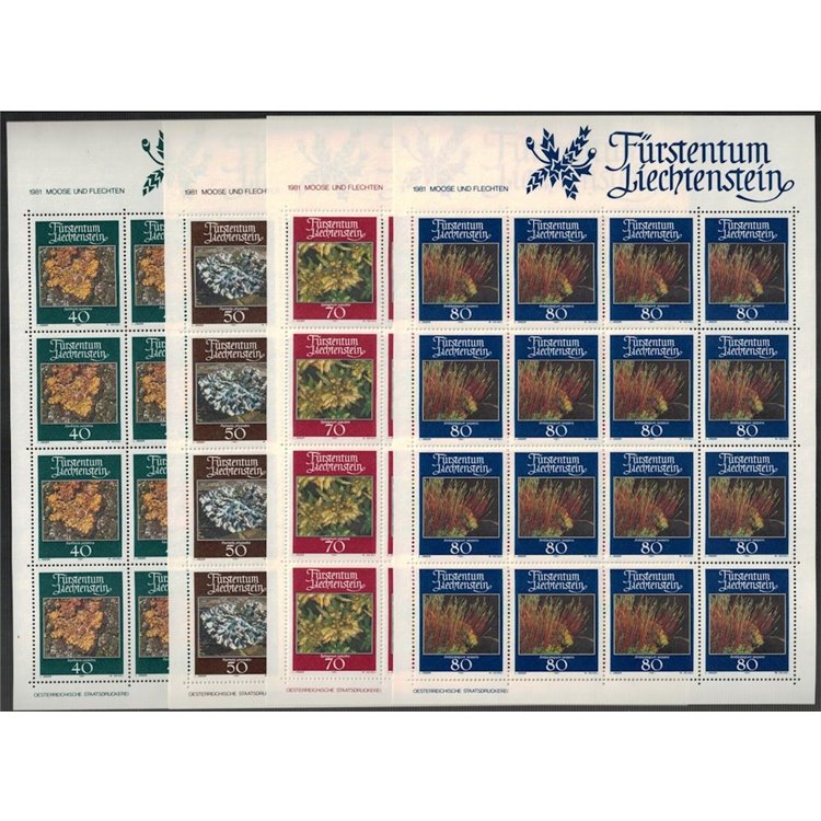LIECHTENSTEIN 1981 Muschi e licheni 4 MF MNH**