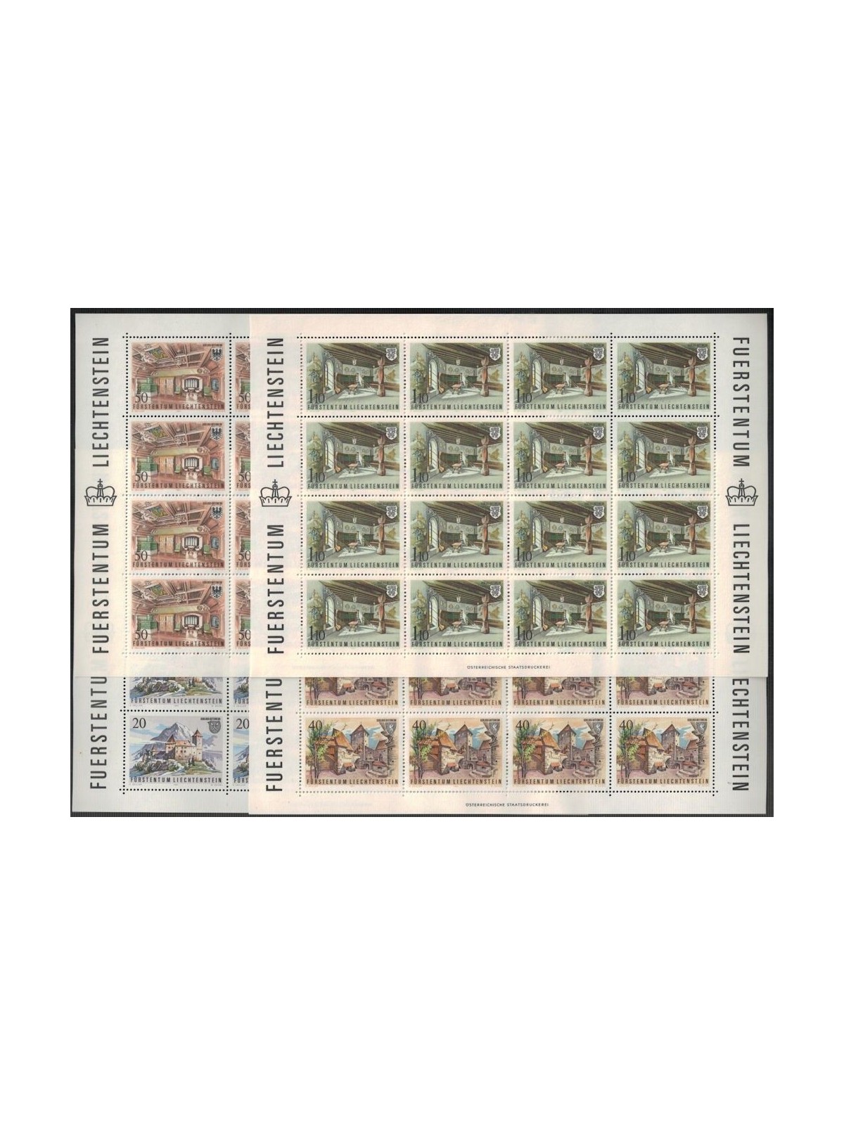 LIECHTENSTEIN 1981 Gutenberg Castle 4 m/s MNH**