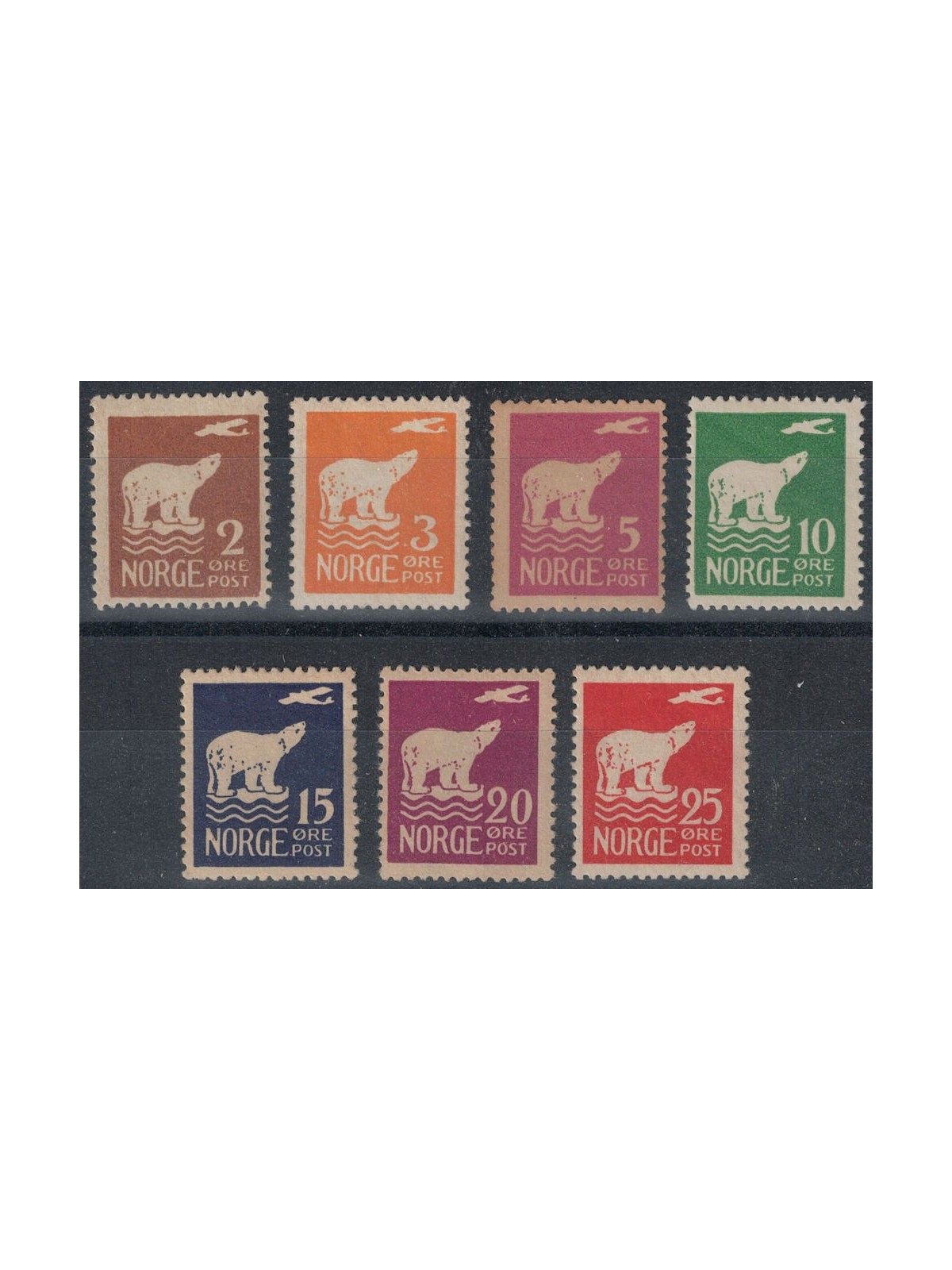 NORVEGIA 1925 Spedizione di Amundsen al Polo Nord 7v MH*