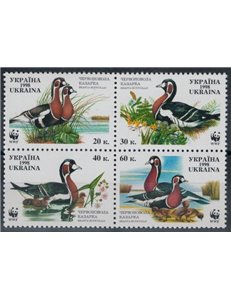 UKRAINE 1998 WWF, Red-necked Goose 4v MNH**