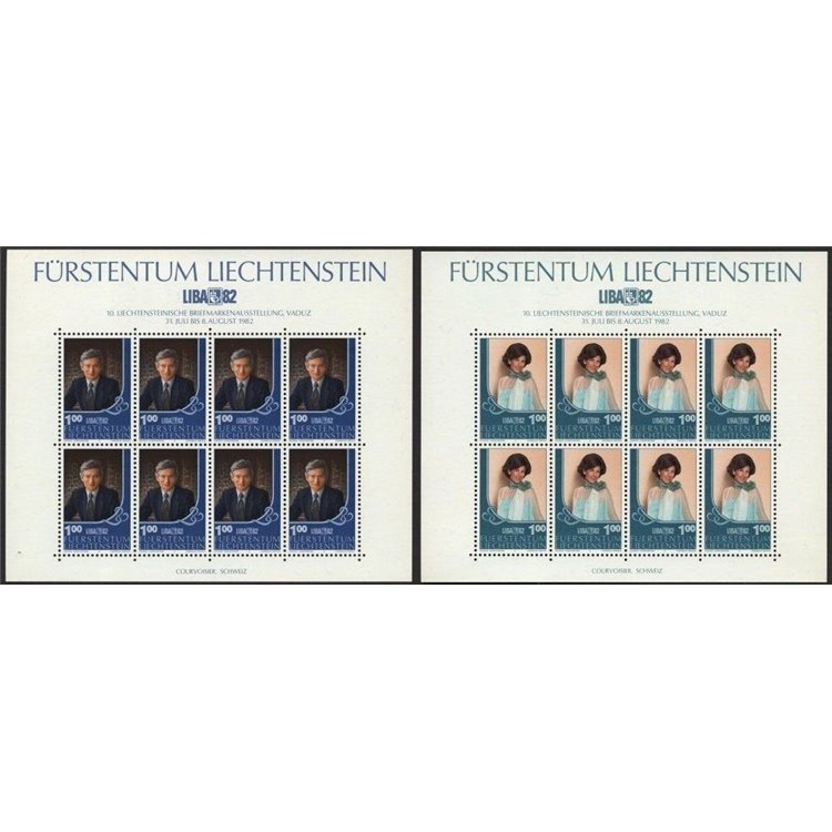 LIECHTENSTEIN 1982 Esposizione filatelica LIBA 2 MF MNH**