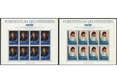 LIECHTENSTEIN 1982 Philatelic Exhibition LIBA 2 m/s MNH**