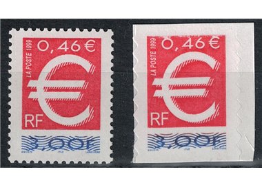 FRANCE 1999 The Euro stamp 2v MNH**