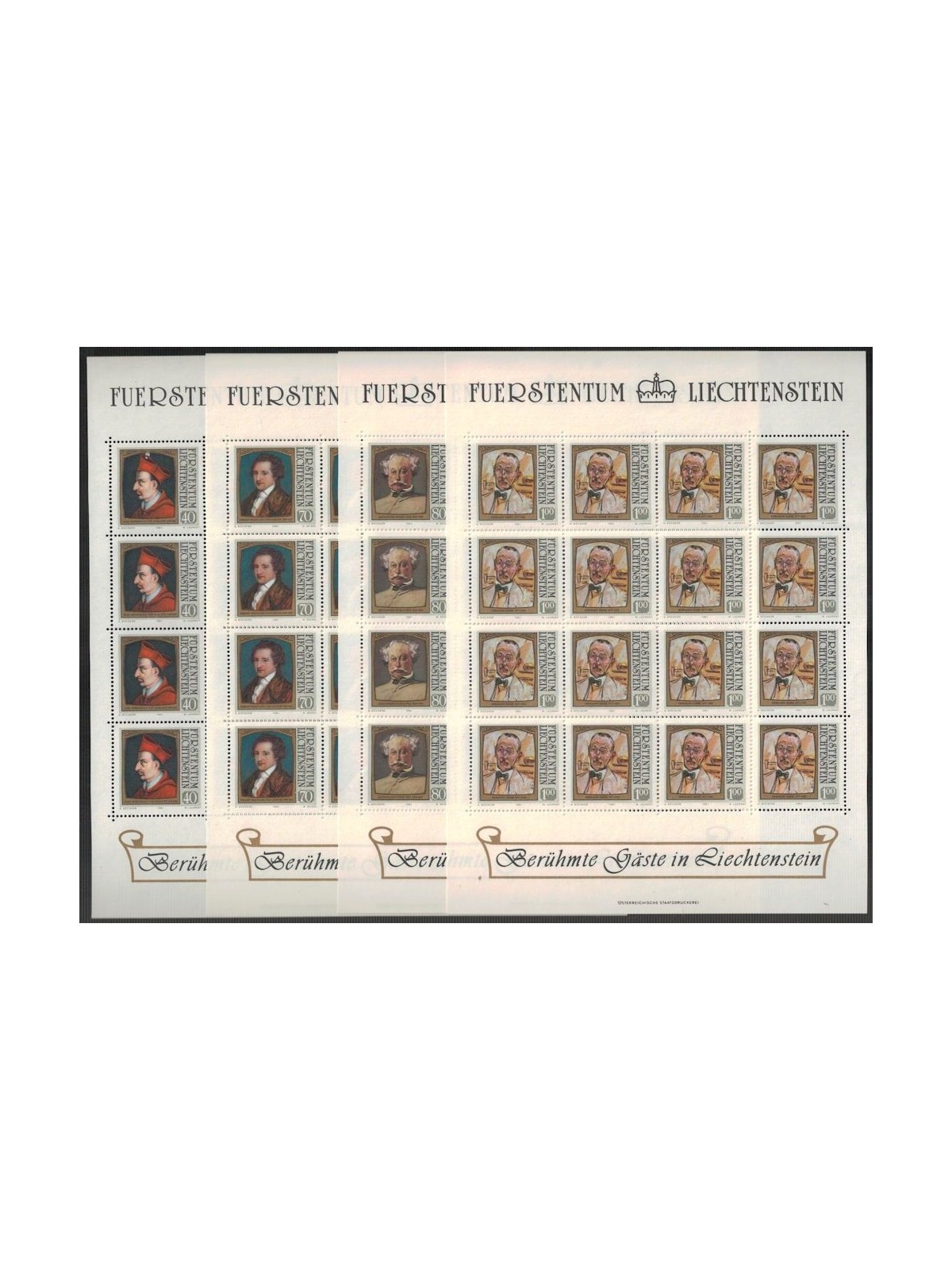 LIECHTENSTEIN 1981 Famosi visitatori 4 MF MNH**