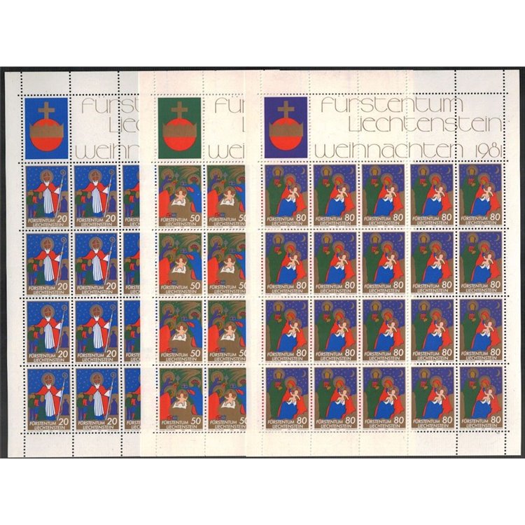 LIECHTENSTEIN 1981 Natale 3 MF MNH**