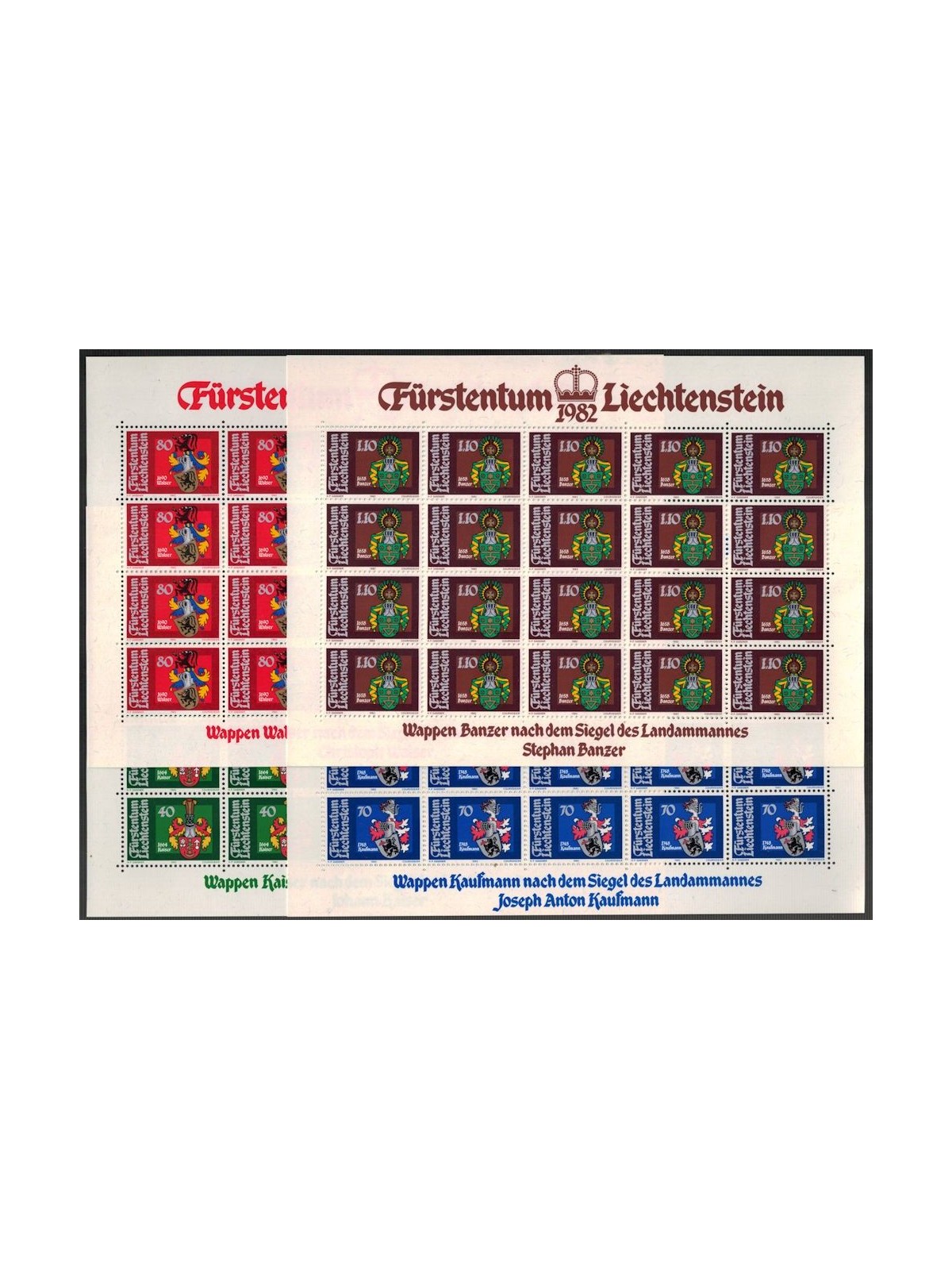 LIECHTENSTEIN 1982 Coat of arms of Landammann 4 m/s MNH**