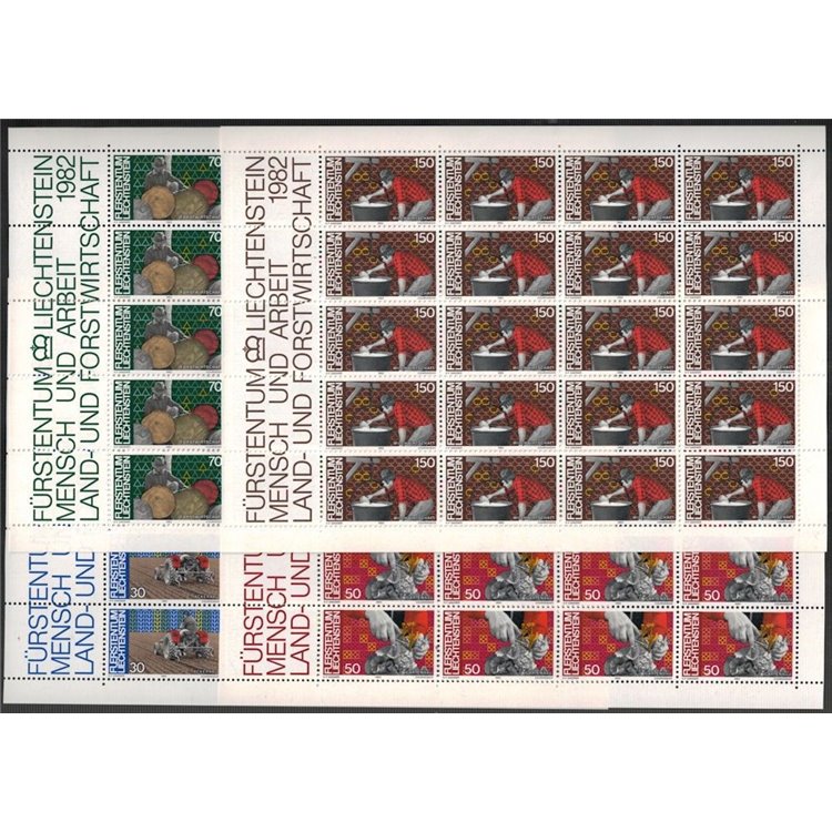 LIECHTENSTEIN 1982 Man and Work 4 m/s MNH**