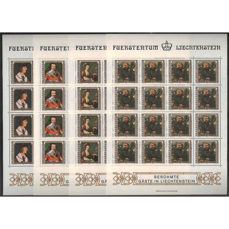 LIECHTENSTEIN 1982 Famosi visitatori 4 MF MNH**