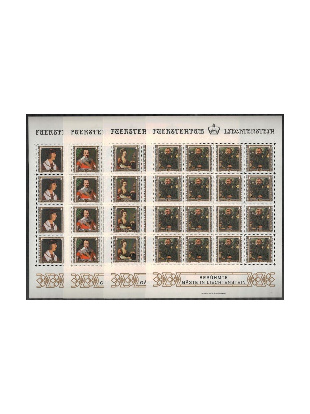 LIECHTENSTEIN 1982 Famosi visitatori 4 MF MNH**