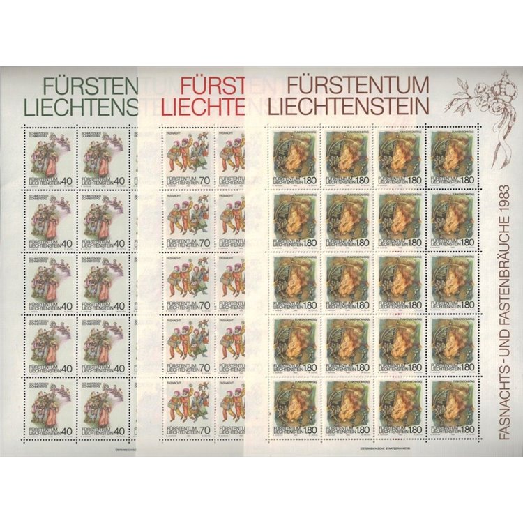 LIECHTENSTEIN 1983 Carnival costumes 3 m/s MNH**