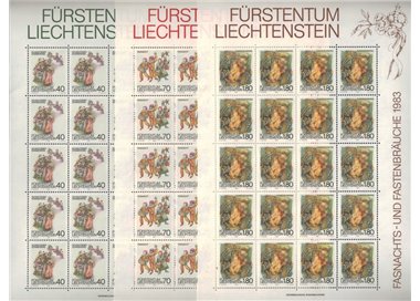 LIECHTENSTEIN 1983 Costumi di carnevale 3 MF MNH**