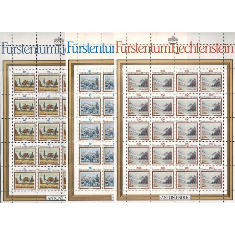 LIECHTENSTEIN 1983 Quadri di Anton Ender 3 MF MNH**