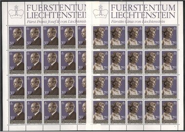 LIECHTENSTEIN 1983 Effigies of the Princes 2 m/s MNH**