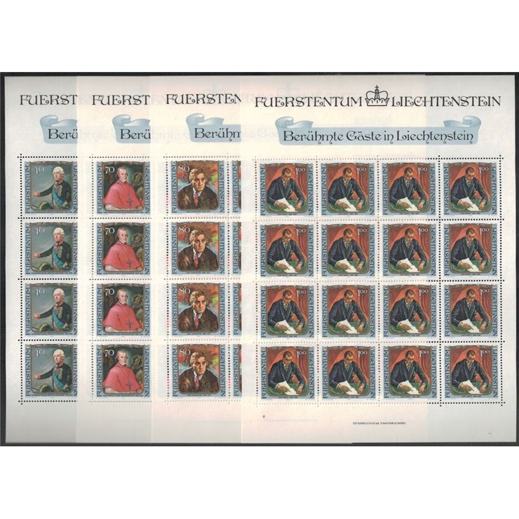LIECHTENSTEIN 1984 Famous visitors 4 m/s MNH**
