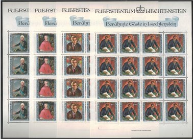 LIECHTENSTEIN 1984 Famosi visitatori 4 MF MNH**