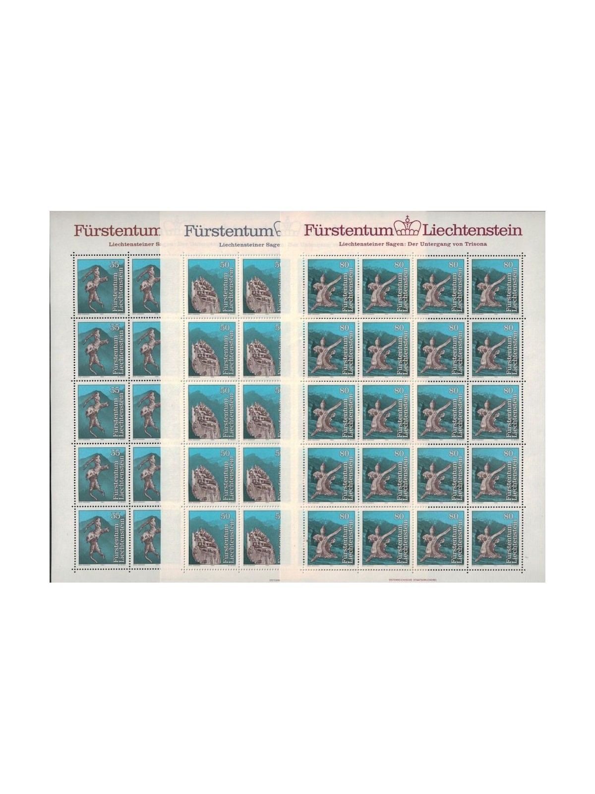 LIECHTENSTEIN 1984 Legends 3 m/s MNH**