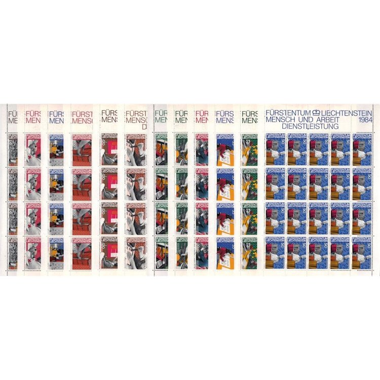 LIECHTENSTEIN 1984 L'uomo e il lavoro 12 MF MNH**