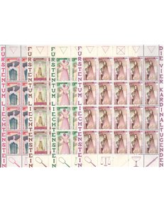 LIECHTENSTEIN 1985 Le quattro virtù cardinali 4 MF MNH**