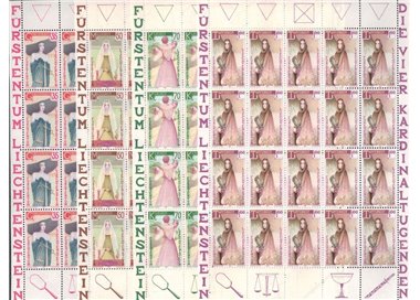LIECHTENSTEIN 1985 Le quattro virtù cardinali 4 MF MNH**
