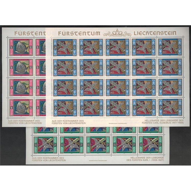 LIECHTENSTEIN 1985 Arms of the Prince's Guard 3 m/s MNH**