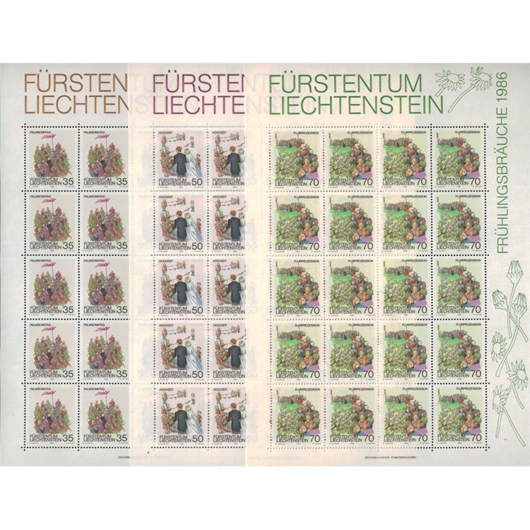 LIECHTENSTEIN 1986 Spring Traditions 3 m/s MNH**