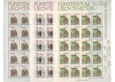 LIECHTENSTEIN 1986 Tradizioni primaverili 3 MF MNH**