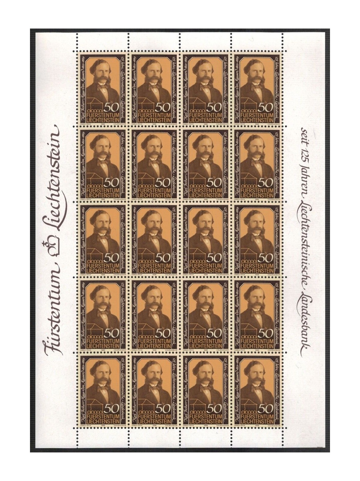 LIECHTENSTEIN 1986 Liechtensteinische Landesbank m/s MNH**