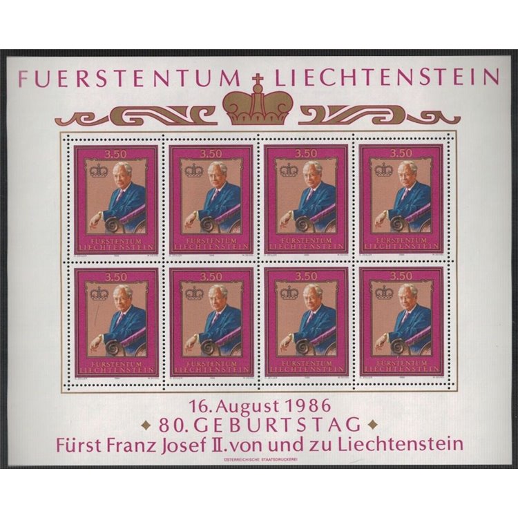 LIECHTENSTEIN 1986 Prince's Birthday m/s MNH**