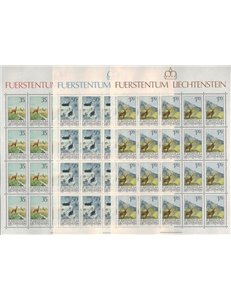 LIECHTENSTEIN 1986 La caccia 3 MF MNH**