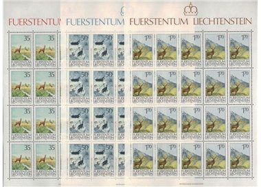 LIECHTENSTEIN 1986 La caccia 3 MF MNH**