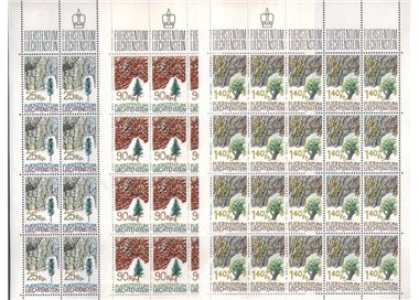 LIECHTENSTEIN 1986 Tree Barks 3 m/s MNH**