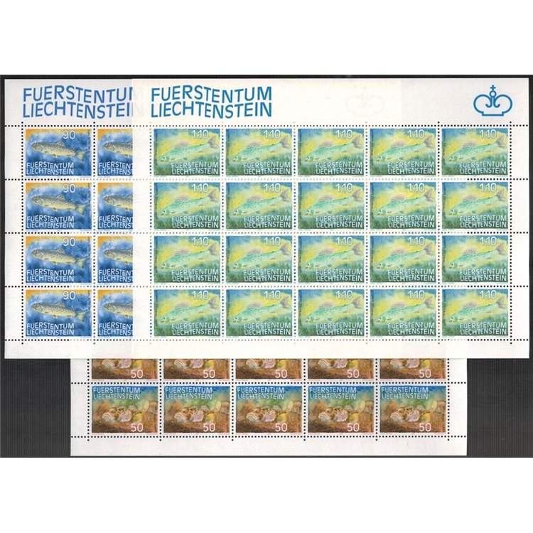 LIECHTENSTEIN 1987 Pesci 3 MF MNH**