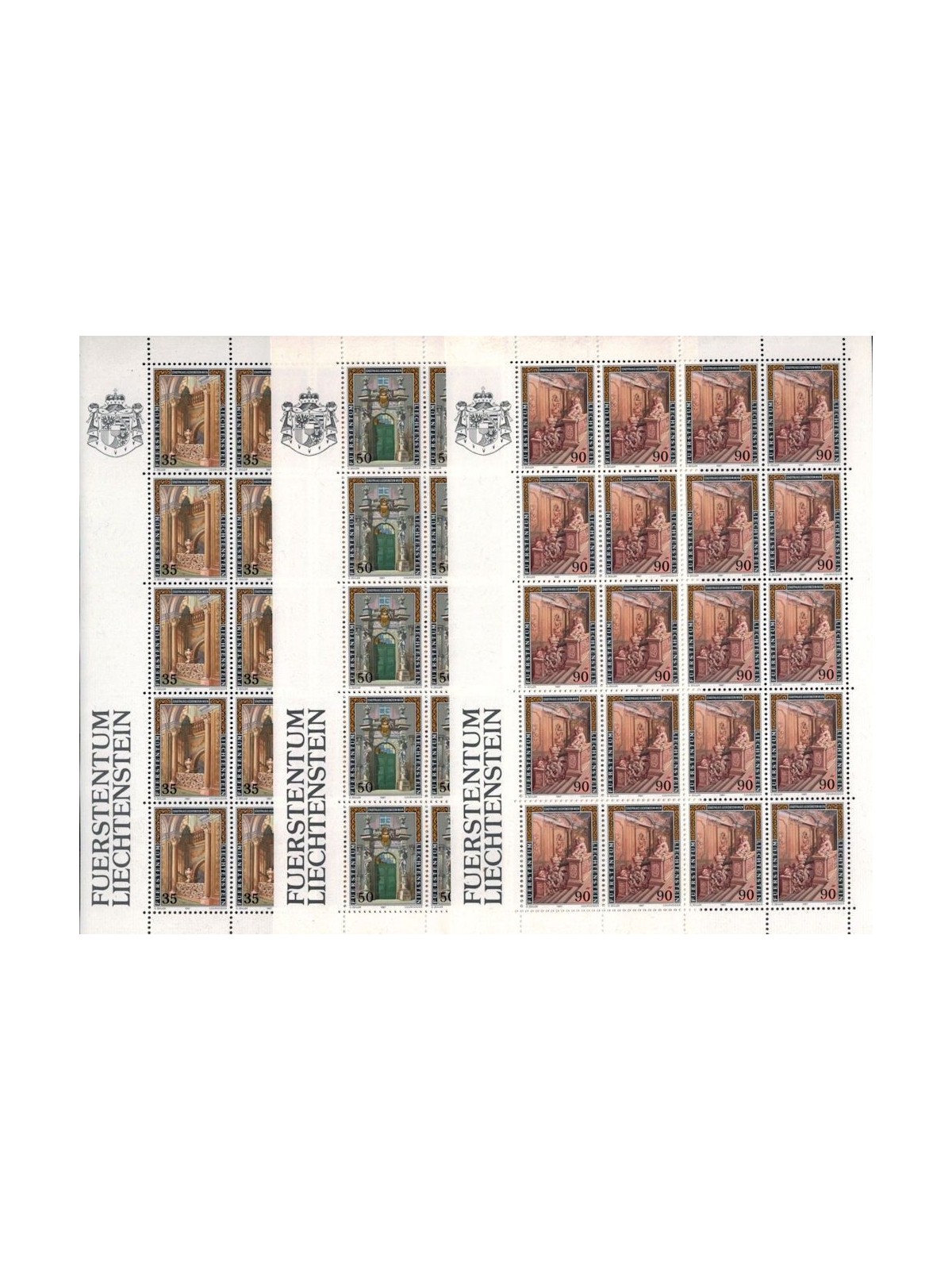 LIECHTENSTEIN 1987 Palazzo Municipale 3 MF MNH**