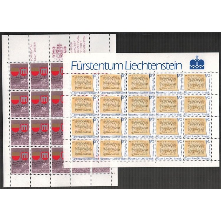 LIECHTENSTEIN 1987 Vaduz County and Parliament 2 m/s MNH**