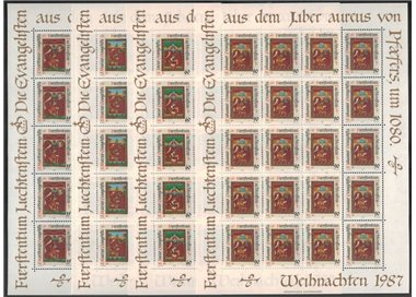 LIECHTENSTEIN 1987 Natale 4 MF MNH**