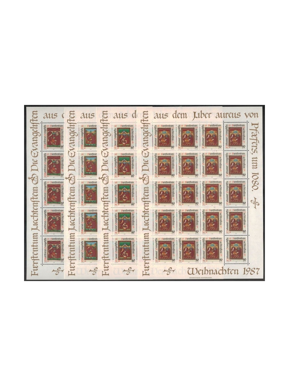 LIECHTENSTEIN 1987 Natale 4 MF MNH**