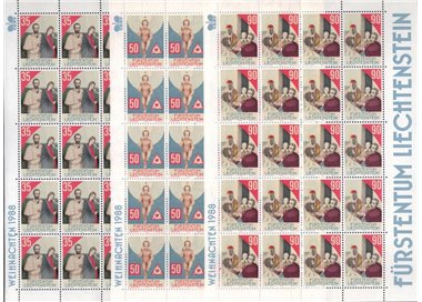 LIECHTENSTEIN 1988 Christmas 3 m/s MNH**