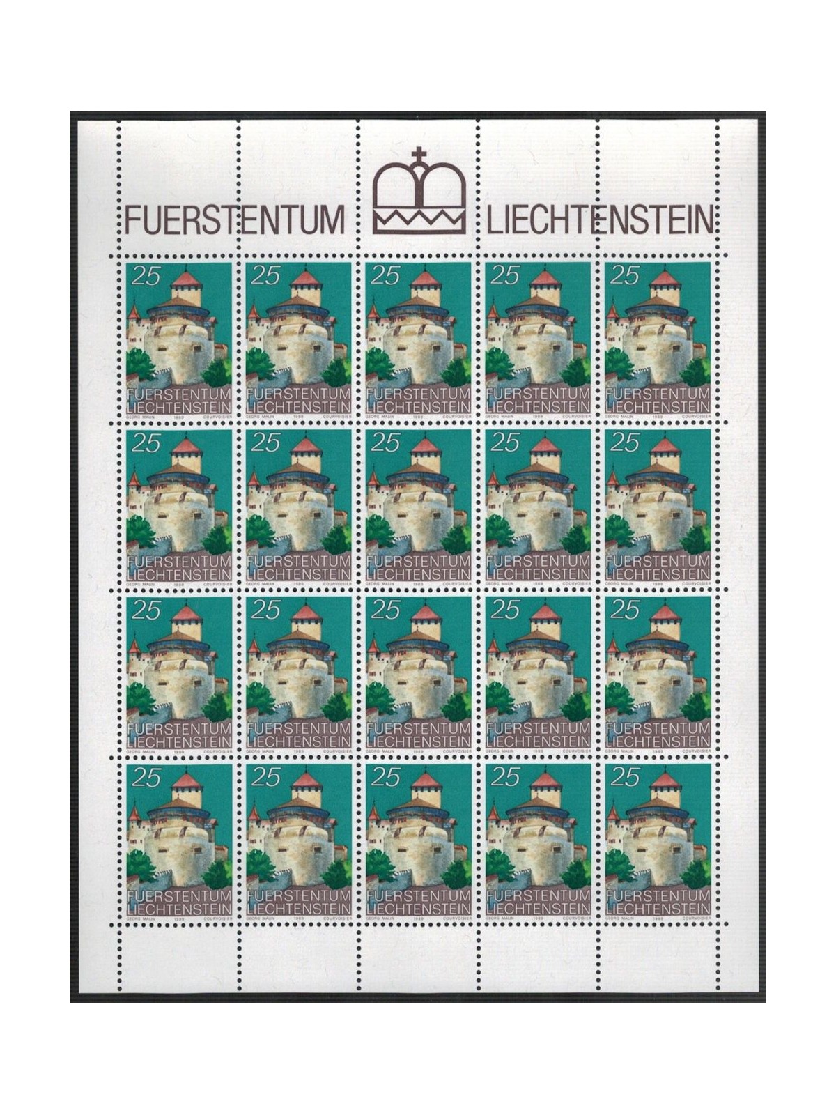 LIECHTENSTEIN 1989 Castello di Vaduz MF MNH**