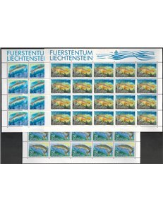 LIECHTENSTEIN 1989 Pesci 3 MF MNH**