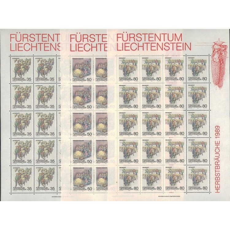 LIECHTENSTEIN 1989 Autumn traditions 3 m/s MNH**