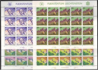LIECHTENSTEIN 1989 Montagne 4 MF MNH**