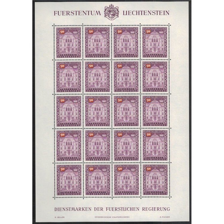LIECHTENSTEIN 1989 Service, Government Palace m/s MNH**