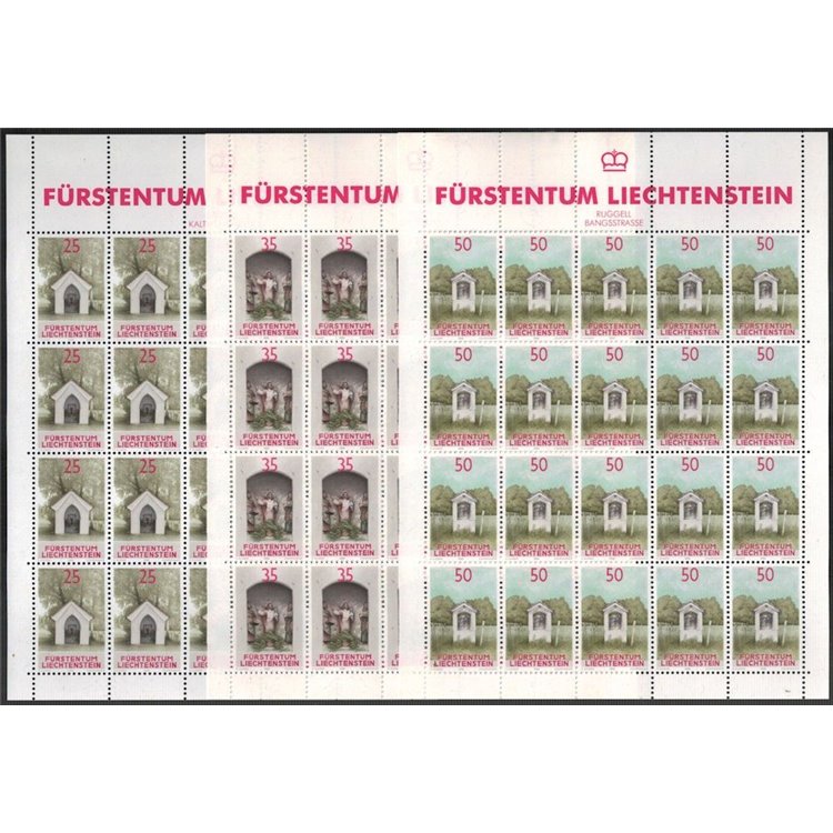 LIECHTENSTEIN 1988 Antiche Cappelle 3 MF MNH**