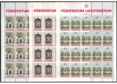 LIECHTENSTEIN 1988 Ancient Chapels 3 m/s MNH**