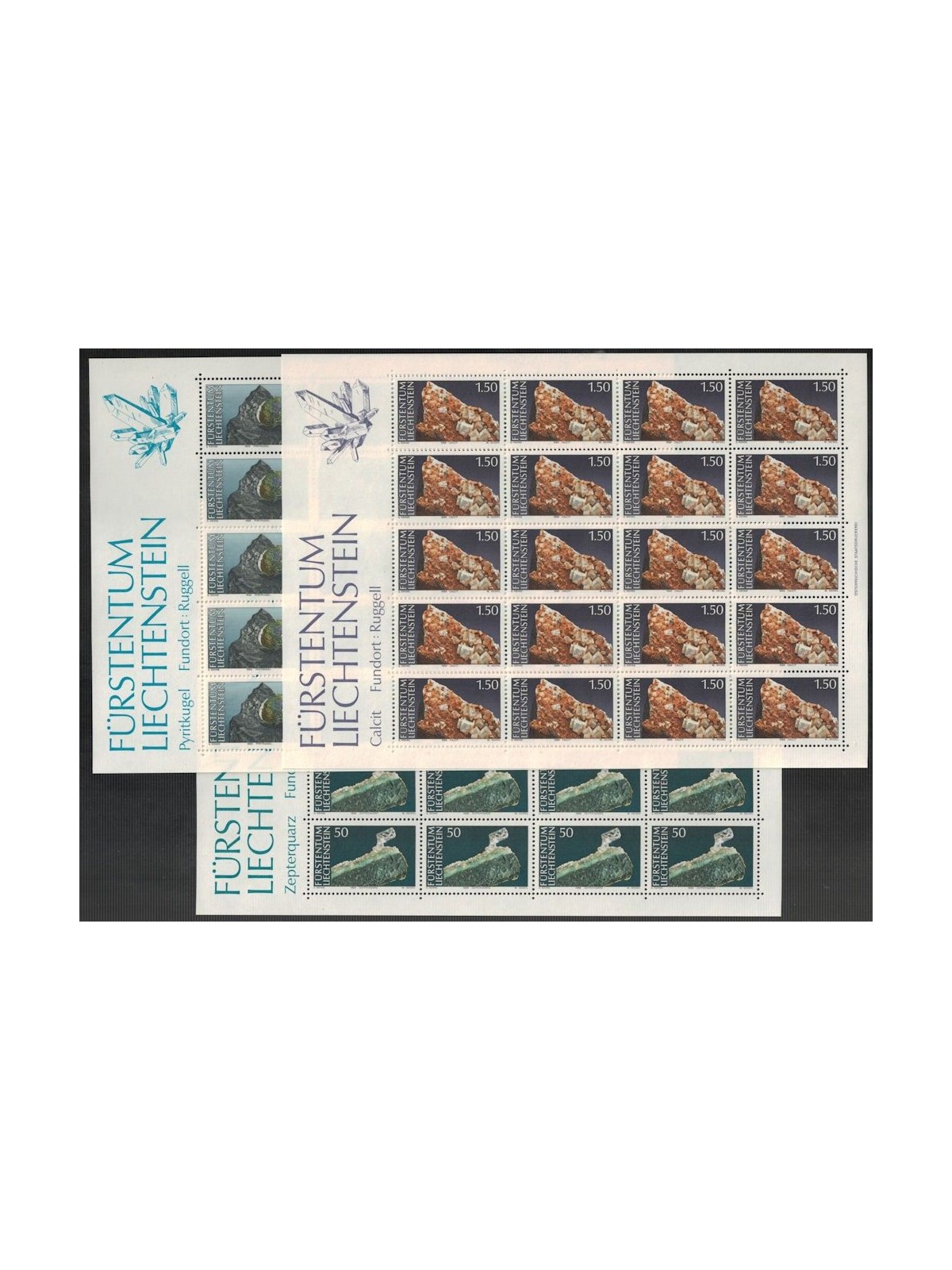 LIECHTENSTEIN 1989 Minerali 3 MF MNH**