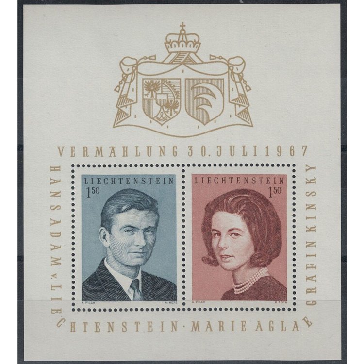 LIECHTENSTEIN 1967 Wedding of Prince s/s MNH**