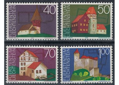 LIECHTENSTEIN 1975 Anno del patrimonio architettonico 4v MNH**
