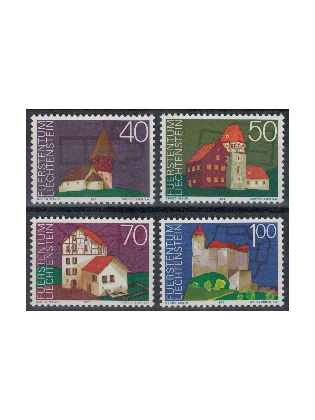 LIECHTENSTEIN 1975 Year of Architectural Heritage 4v MNH**