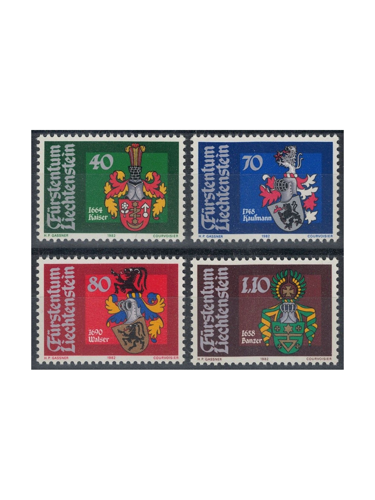 LIECHTENSTEIN 1982 Stemmi di Landammanni 4v MNH**