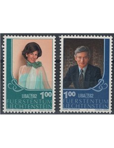 LIECHTENSTEIN 1982 Esposizione filatelica LIBA 2v MNH**